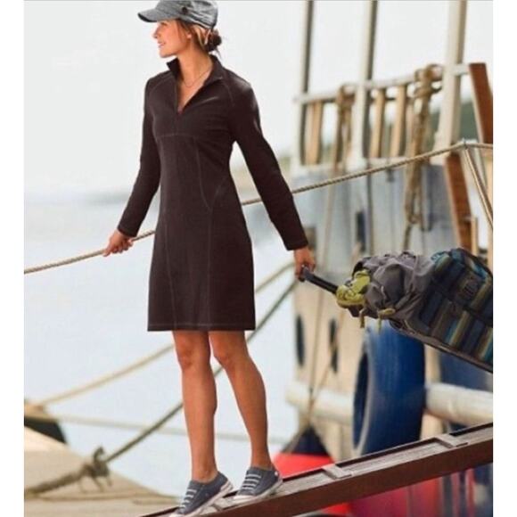 Athleta Cassidy Long Sleeve Half Zip Ponte Knit Dress Light Grey XXS - Picture 2 of 11